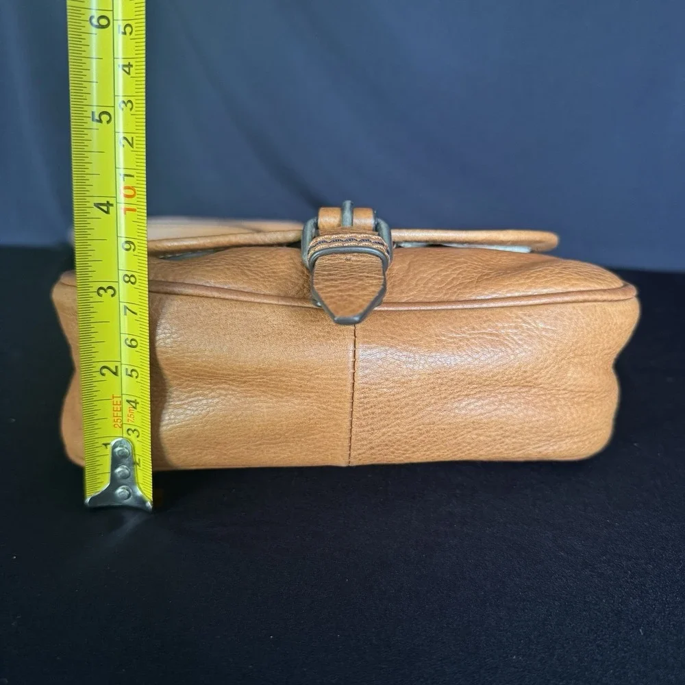Gianni Conti Leather Crossbody Saddle Bag Made in Italy